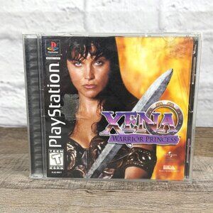 Black Label Xena Warrior Princess PS1 Video Game Disc Manual Reg Card Tested CIB